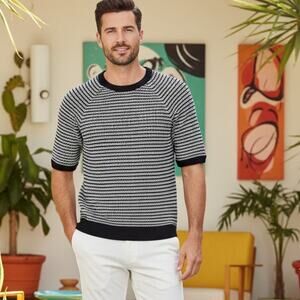 MR Turk Men's Short Sleeve Mesh knit Pullover tee Sweater Small
